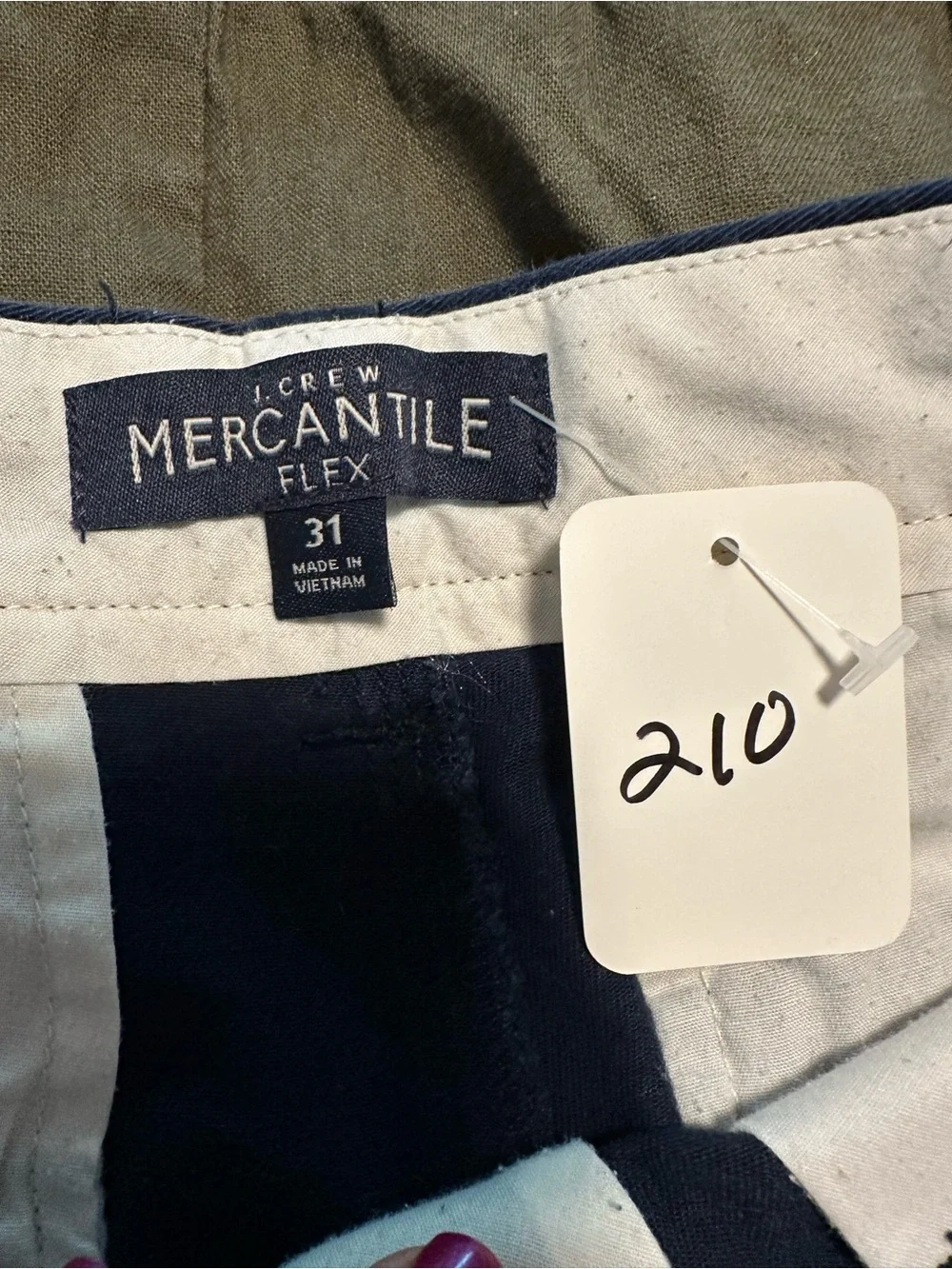 J.Crew Mercantile Flex Men’s Chino Shorts Size 31 Navy Blue Stretch Cotton